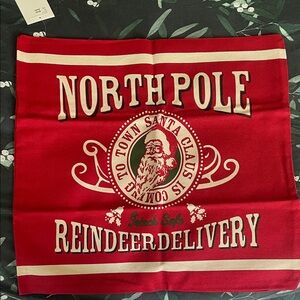 ✨ 20x20 North Pole Reindeer Delivery Pillow Cover